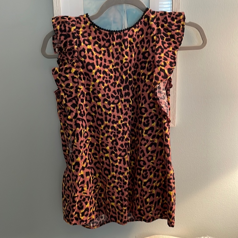 Leopard print ruffle top